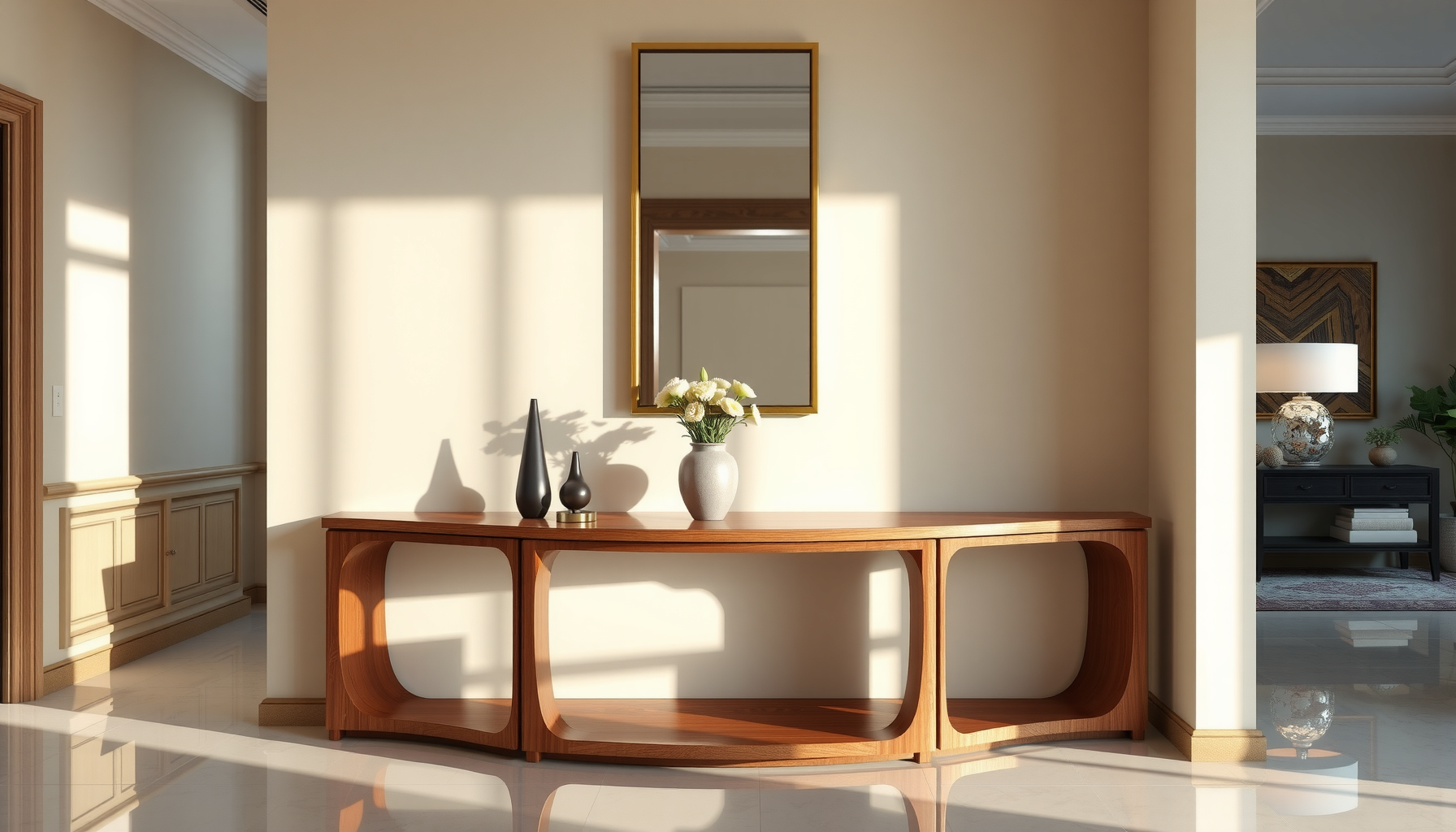 Wholesale Curved Console Table Elegantly Elevates Spaces