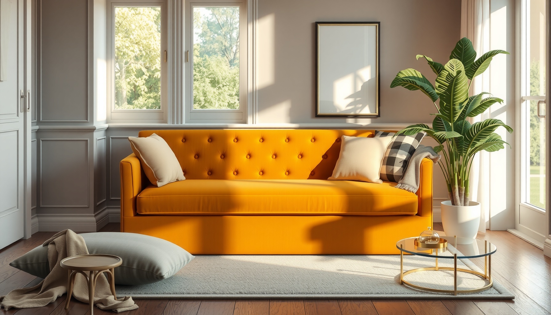 Wholesale Mustard Velvet Bench Enhances Any Space