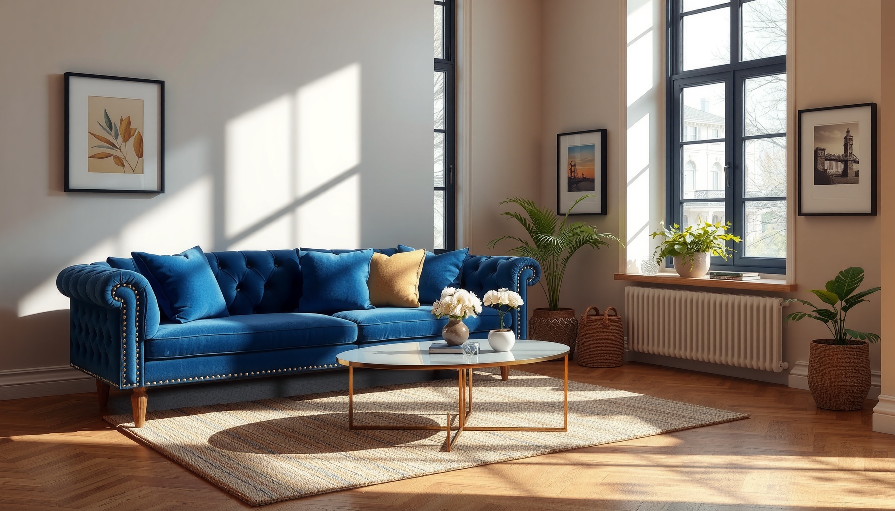 Royal Blue Velvet Bench Transforms Your Living Space