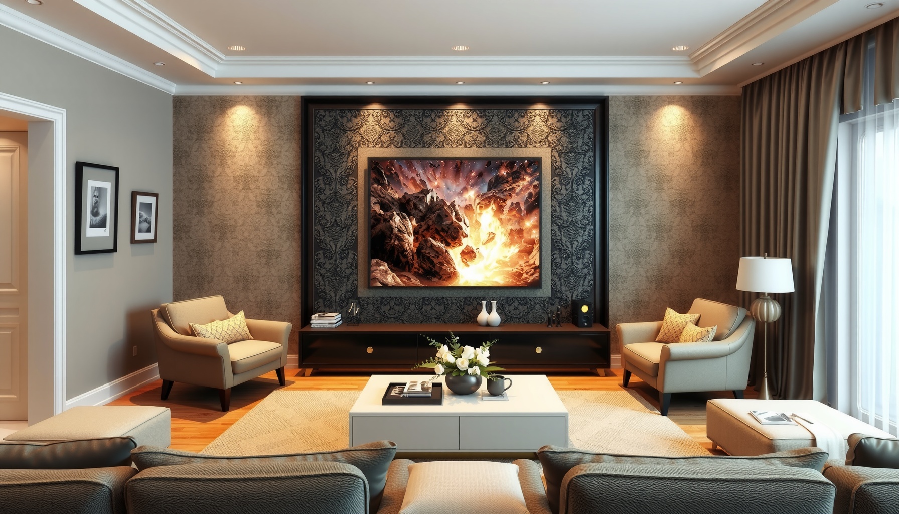 Wholesale Tile Carved TV Unit Elevates Living Spaces