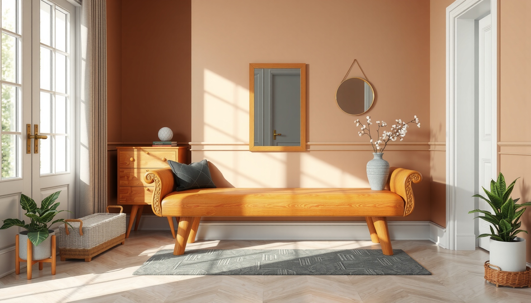 Wholesale Mango Wood Hallway Bench Adds Timeless Charm