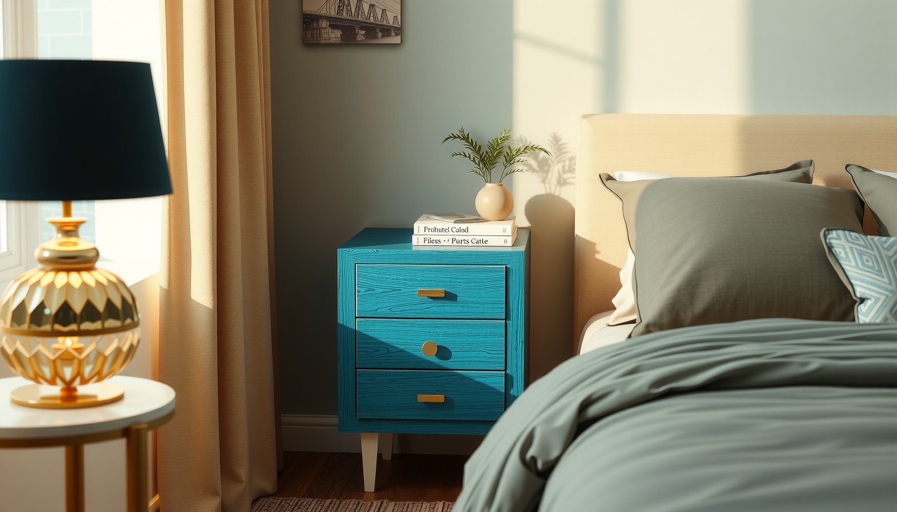 Wholesale Teal Bedside Table Elevates Your Bedroom Style