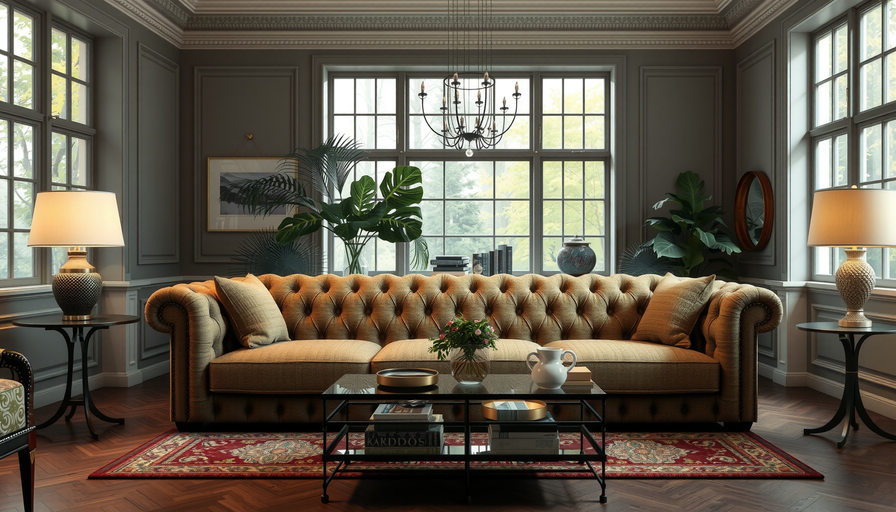 Wholesale Tweed Chesterfield Sofa Adds Timeless Elegance