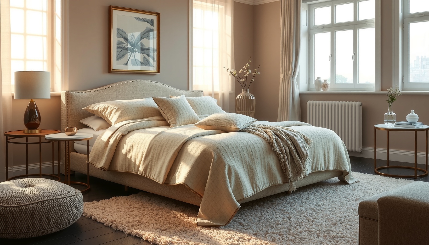 Wholesale Cream Boucle Double Bed Elevates Your Space