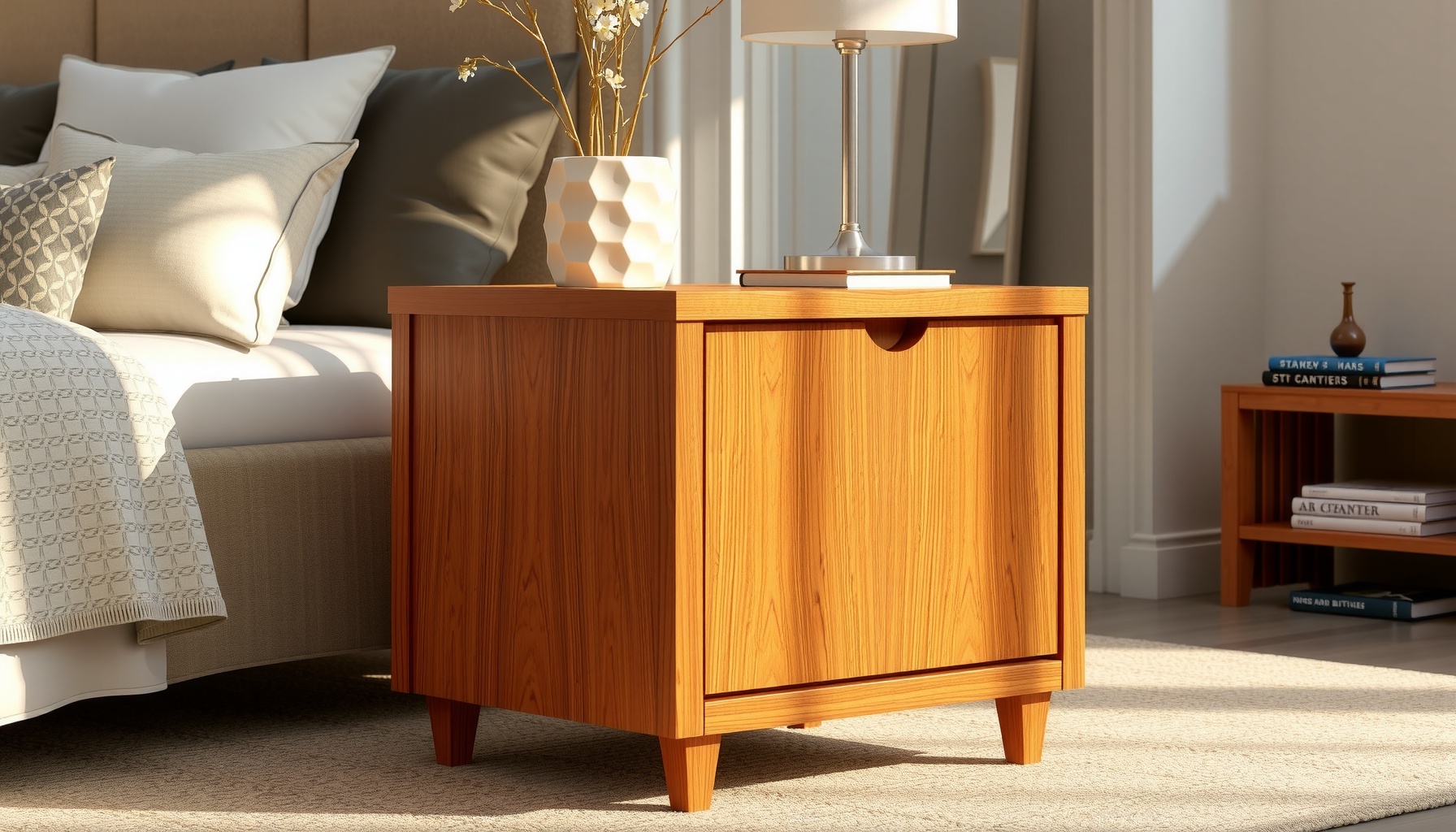 Wholesale Honeyfinish Bedside Table Enhances Your Space