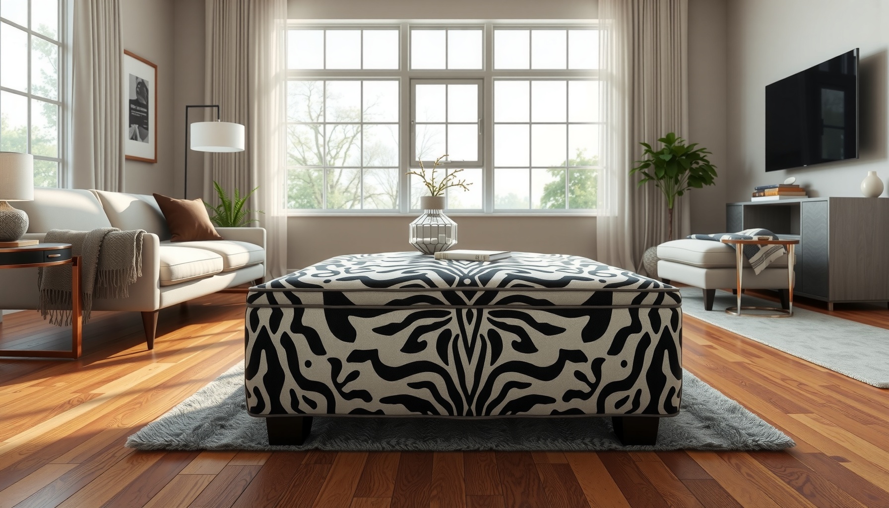 Wholesale Zebra Print Footstool Adds Style To Any Room