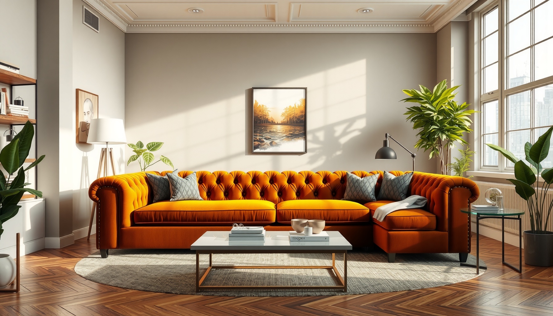Wholesale Mustard Velvet Chesterfield Sofa Transforms Spaces