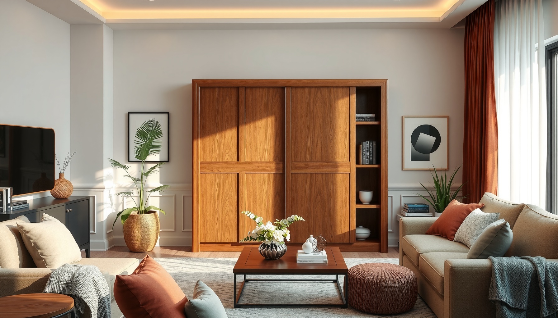 Wholesale Chestnut Sliding Cabinet Enhances Your Home Style