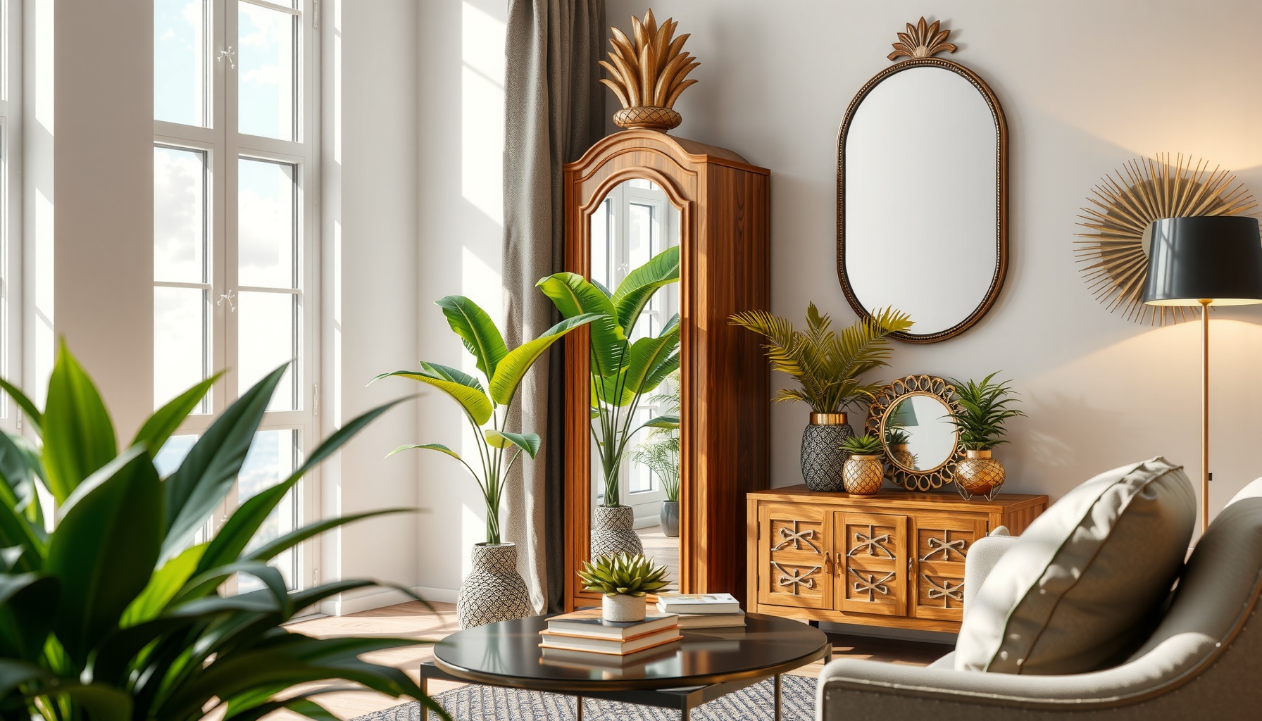 Wholesale Pineapple Mirror Cabinet Adds Charm To Spaces