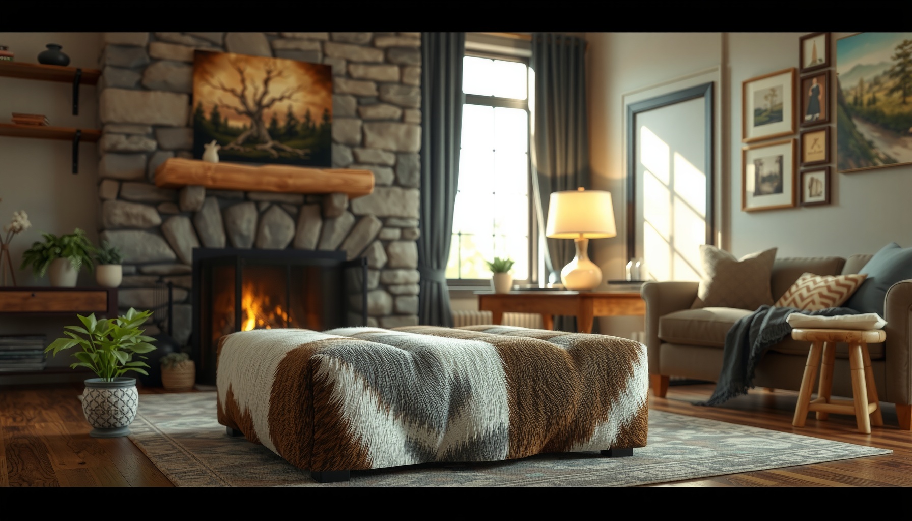 Buffalo Hide Stool Adds Rustic Charm To Your Home