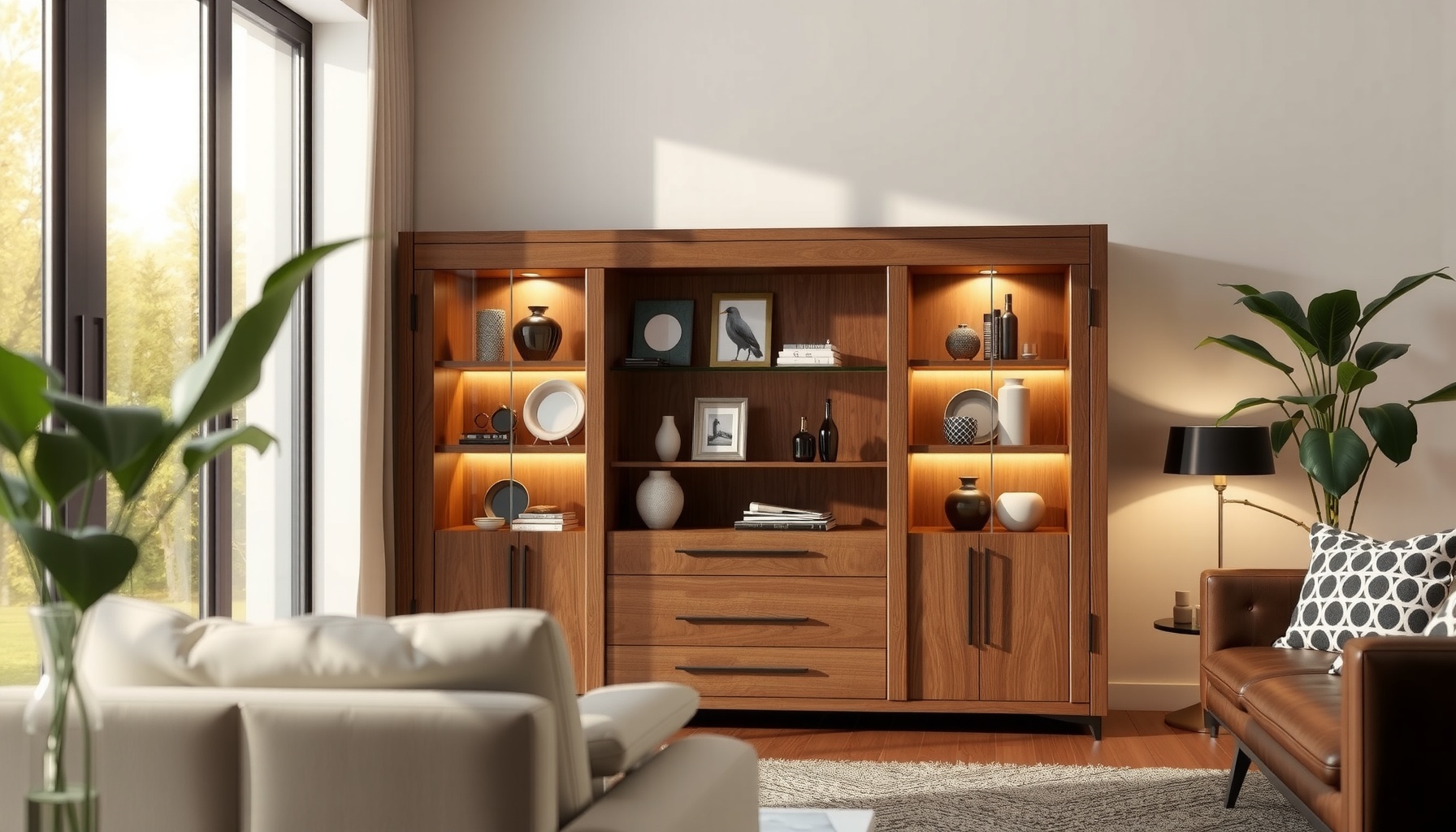 Chestnut Display Cabinet Enhances Your Home Aesthetics Chestnut Display Cabinet Enhances Your Home Aesthetics