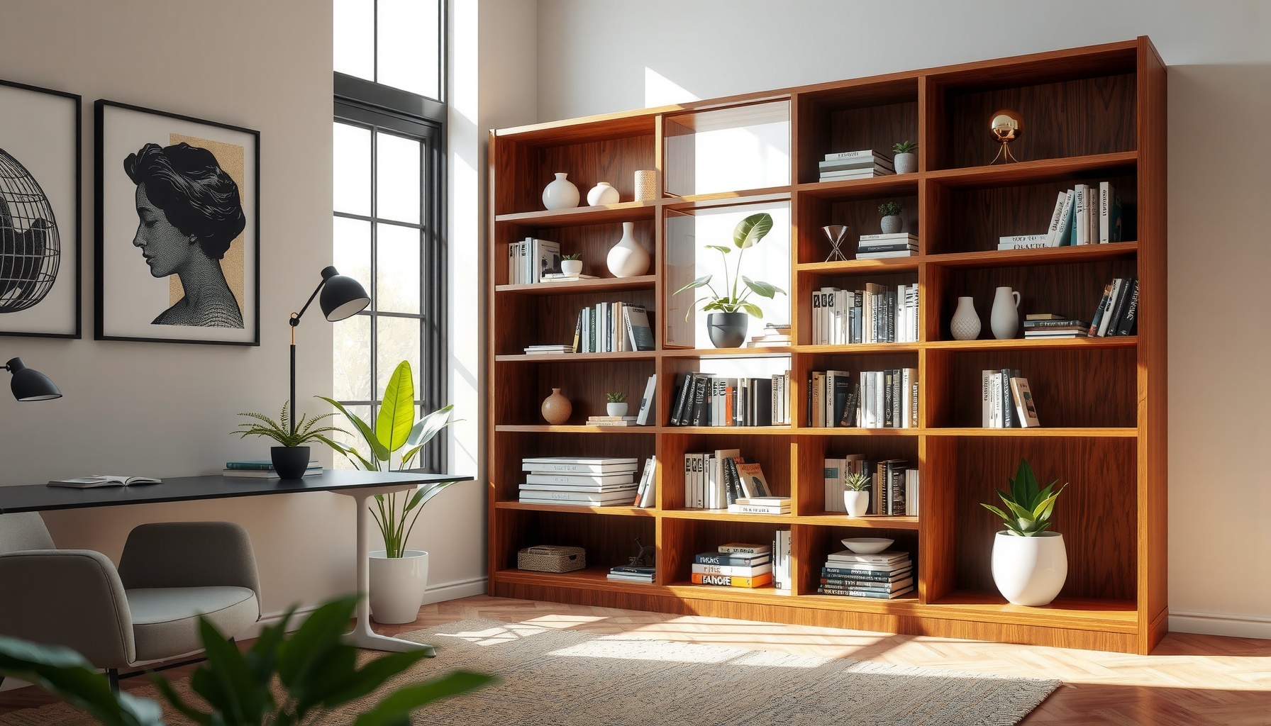 Wholesale Curved Chestnut Low Bookcase Enhances Style
