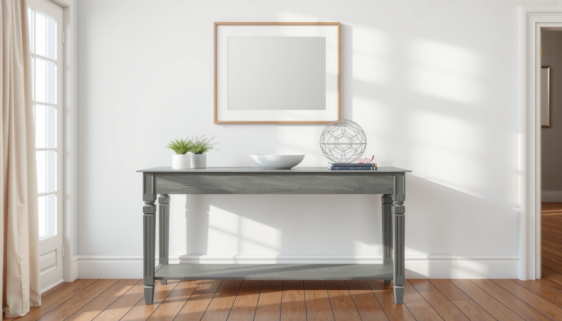 Wholesale Grey Washed Console Table Enhances Any Space