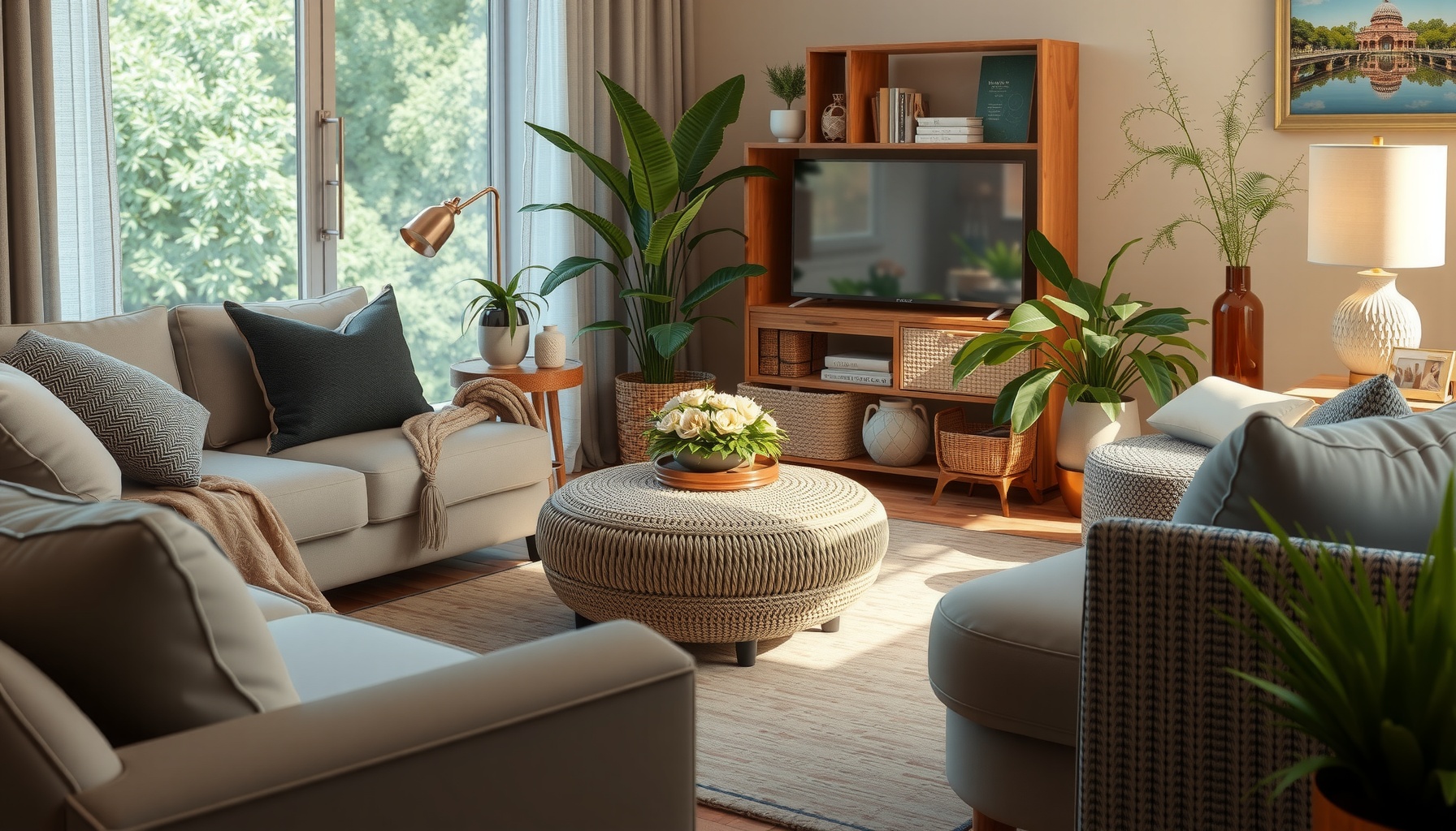 Seagrass Footstool Enhances Your Home Decor Effortlessly