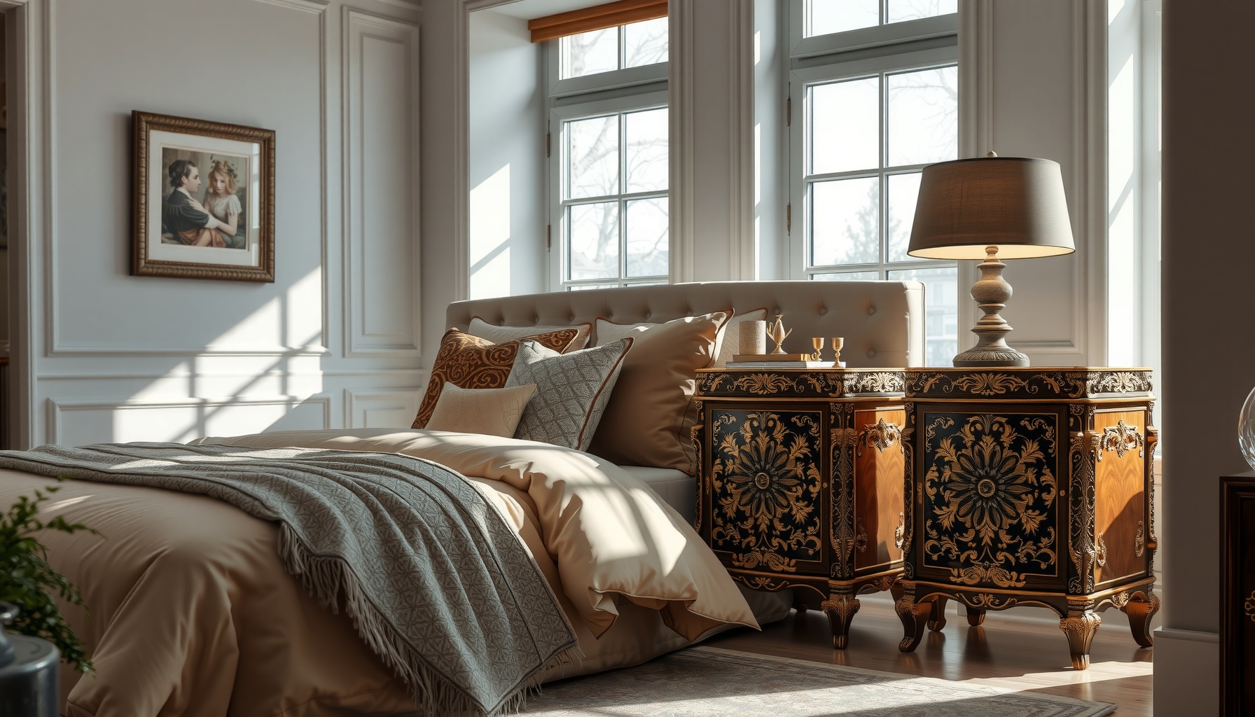 Wholesale Diamond Carved Bedside Tables Elevate Your Space