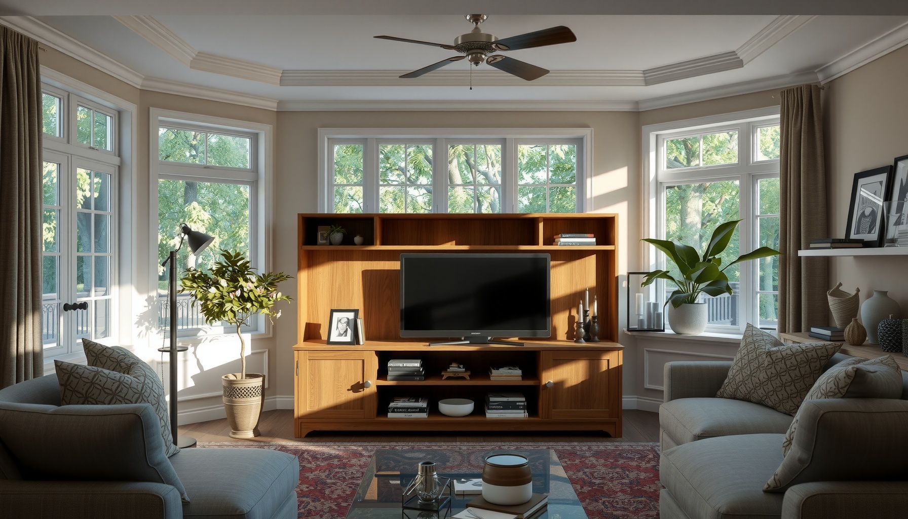 Twotone Handpainted Media Unit For Your Living Space