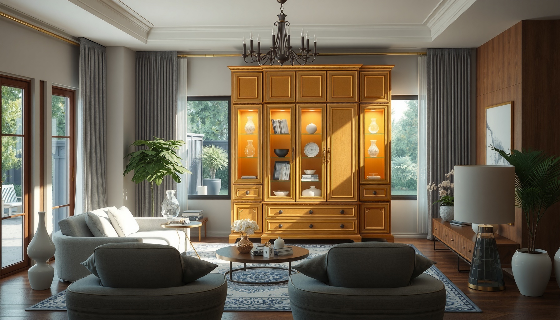 Wholesale Manila Gold Cabinet Enhances Your Home Style