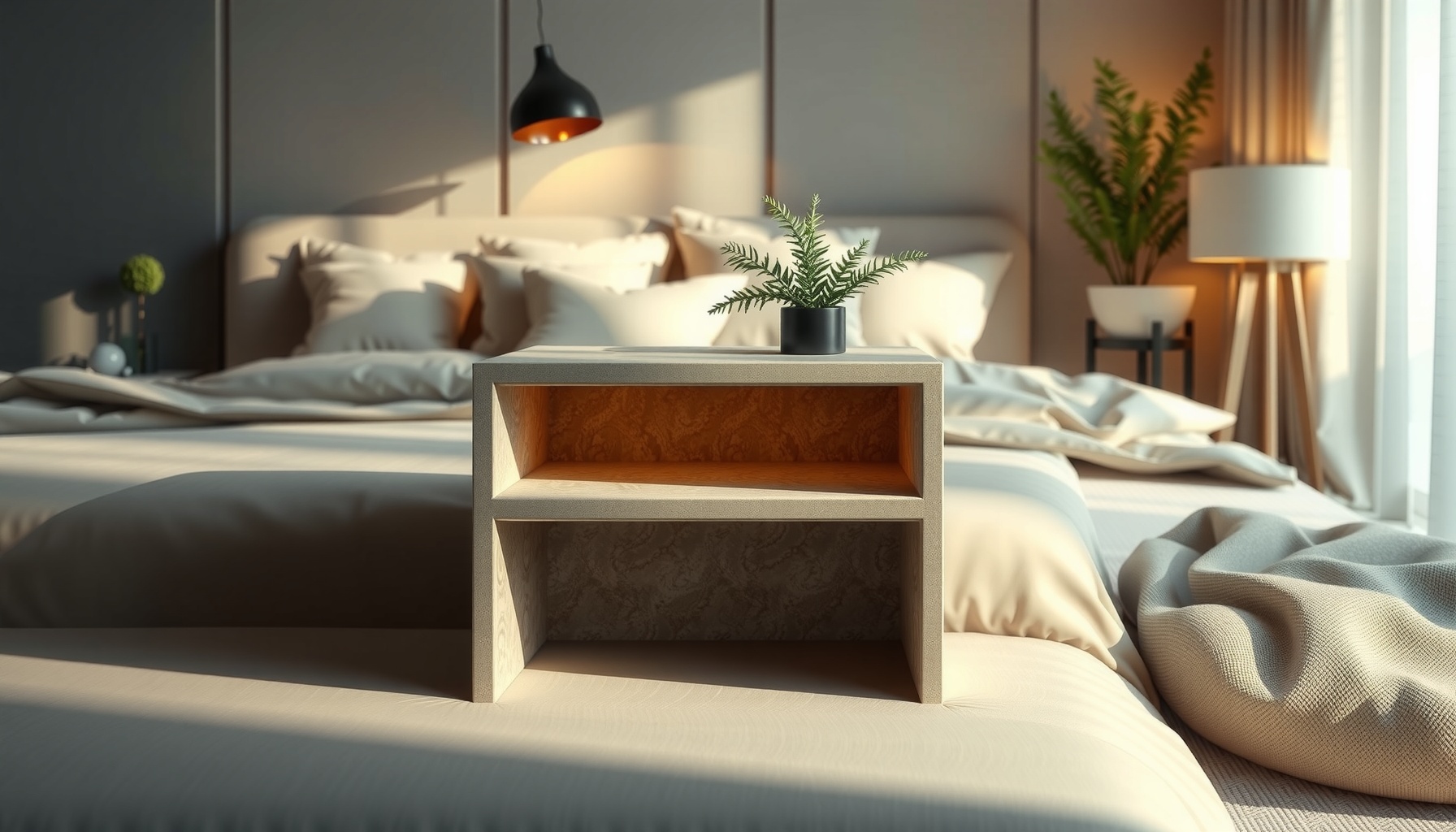 Wholesale Cement Bedside Table Elevates Modern Decor