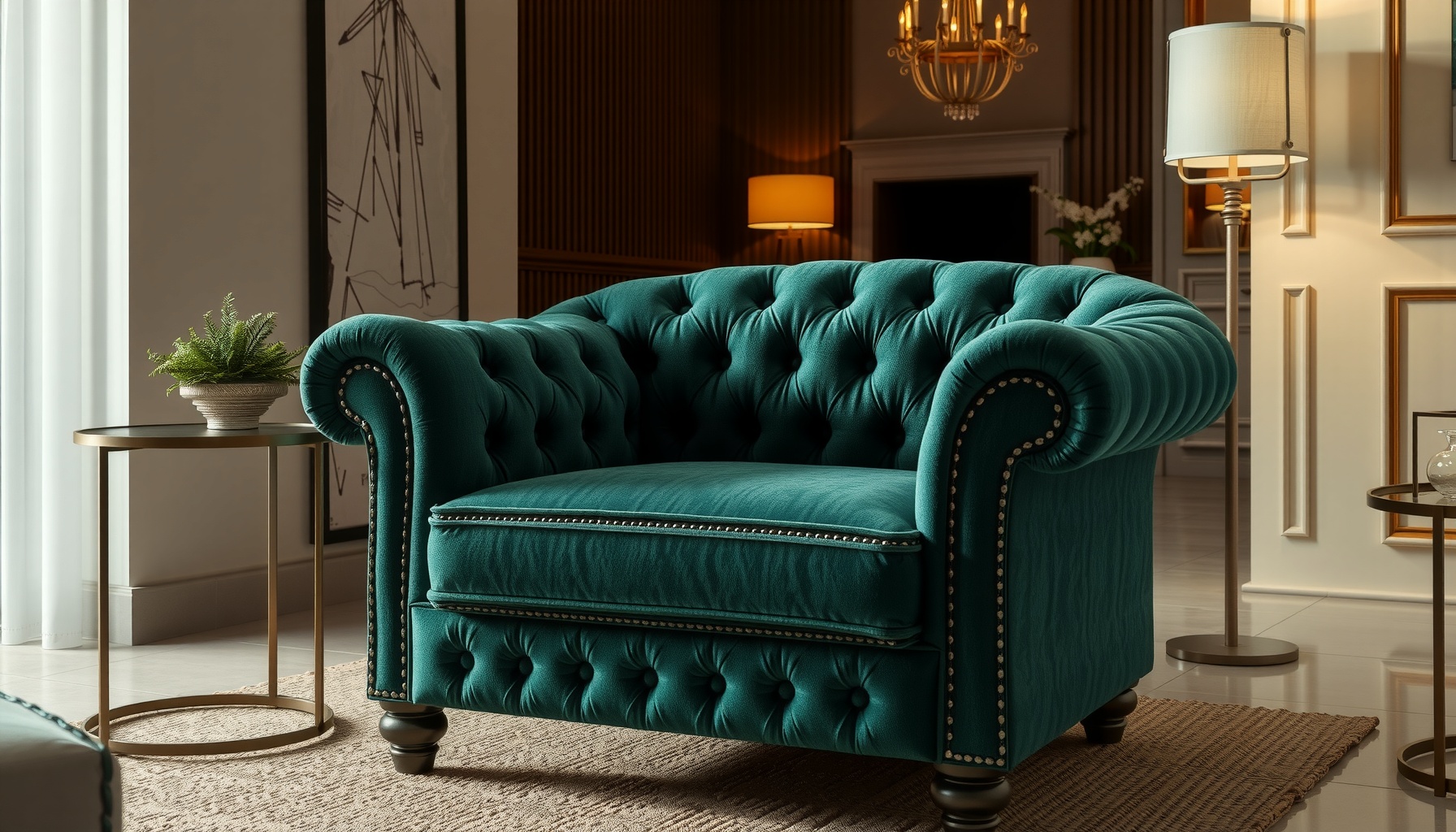 Wholesale Emerald Green Velvet Studded Chair Trends