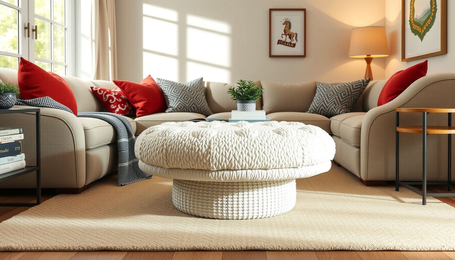 Wholesale White Boucle Mushroom Footstool For Every Home