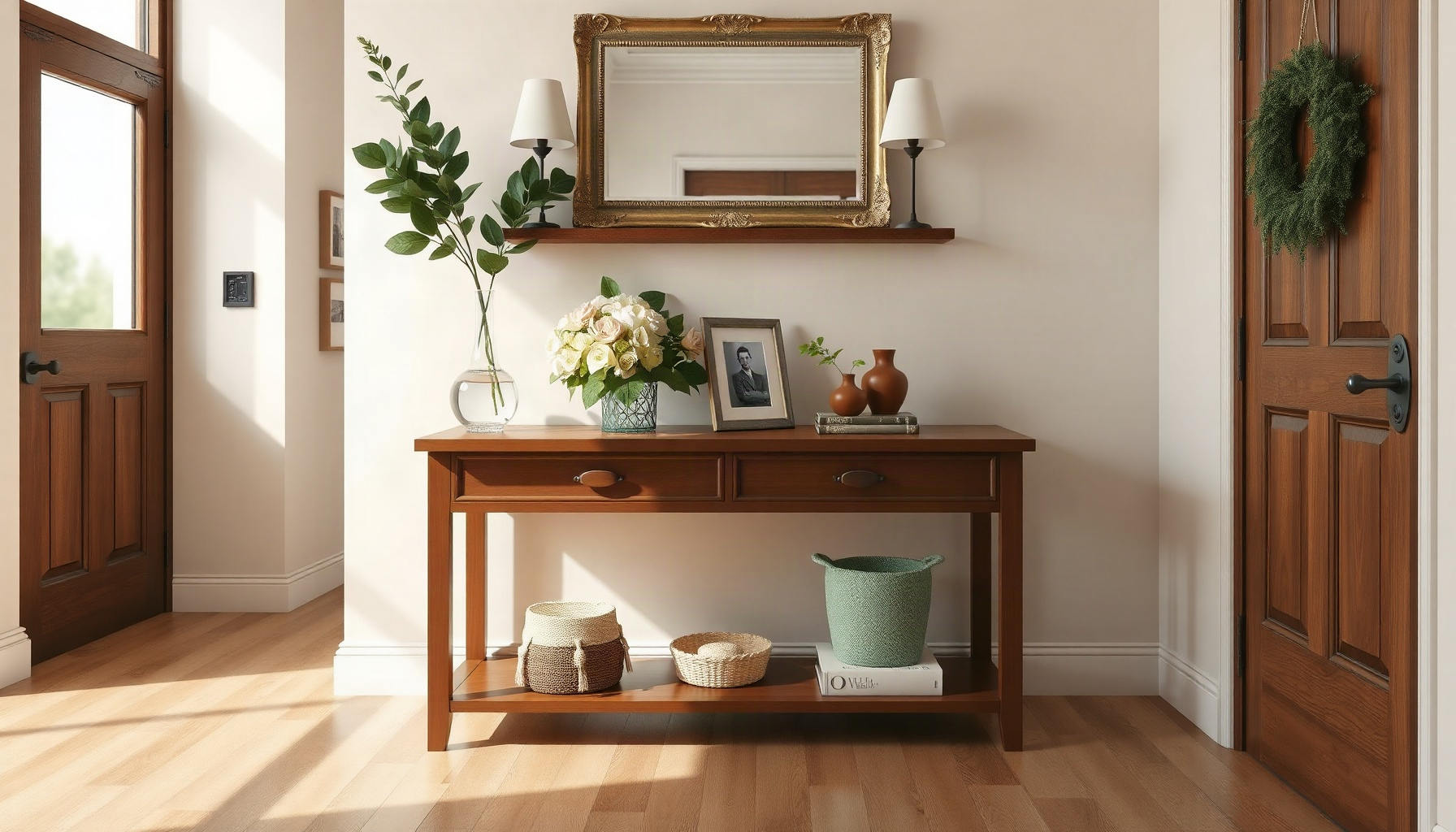 Walnut Hallway Console Table Elevates Your Entryway Style